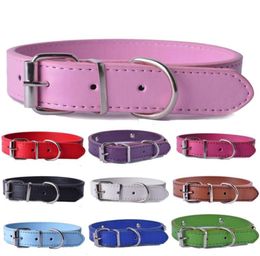 Dog Collars Leashes 10pcslot Mixed Colors Pu Leather Cat Adjustable Pet Puppy Neck Strap For Small Dogs Big Collar Size XS4246897