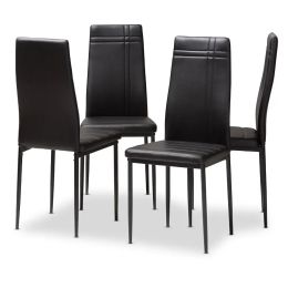 Faux Leather High Back Dining Side Chair - Set of 4 dinning table chairs