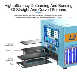 SUNSHINE L2 2 in 1 Smart LCD Laminating Defoaming All-in-one Machine For Below 7 Inches Curved Screen Cover Fit Defoamer Repair