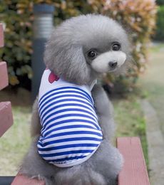 Dog Apparel Est Fashion Navy Striped Spring And Summer Clothes Vest Pet Supplies For Small Pets Cotton