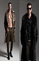 Whole Men Fur Coat Winter Faux Fur Wear On Both Sides Coat Men Punk Parka Jackets Full Length Leather Overcoats Long Fur Coat6147165