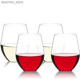 Wine Glasses 4Pcs 470ml Tritan Plastic Red White Wine lass Unbreakable Eleant Cocktail Juice Water Cup for Kitchen Beach Weddin Party ift L49