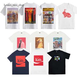 Kith Shirt Summer Mens Designer T Shirts Trends Brand KITH Rabbit Paper Cutting Spider Print Round Neck Loose Casual Cotton T-Shirt Men And Women Graphic Tee 859