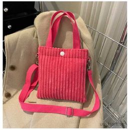 Handbags Autumn Winter Woman Corduroy Bucket Bag New Fashion Single Shoulder Bag Crossbody Small Square Tote Bag Mini Handbag 2023 New