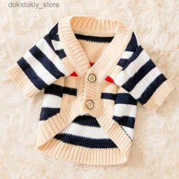 Dog Apparel Do Sweater Autumn Cat Striped Knit Sweater Apricot Two Feet Cardian Sweater Coat Loose and Soft Sweater Pet Clothin L49