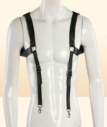 Mens Leather Vest Straps Braces Pu Belts Adjustable Vintage Chest Harness Suspender Brace Buckle L9l73403288