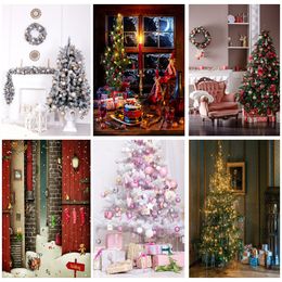 SHENGYONGBAO Christmas Theme Photography Background Snowman Christmas tree Portrait Backdrops For Photo Studio Props DHT-08