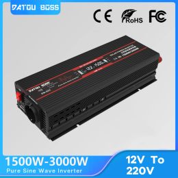 DATOUBOSS Pure Sine Wave Inverter 12V 220V Inverter 3000W Continuous Power 1500W Power Inverter Voltage Converter LCD Display