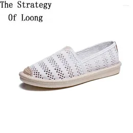 Casual Shoes Spring Summer Autumn Outside Women Flats Cut-outs Shallow Breathable Mesh Slip-On Ladies Fisherman 0506