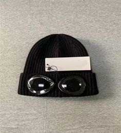 Two glasses goggles beanies men autumn winter thick knitted skull caps outdoor sports hats women uniesex beanies black grey blue4760445