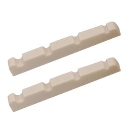 2 pcs Plastic Guitar Slotted Curved Nut for 4 String Electric Guitar Replacement Stringed Instruments Parts