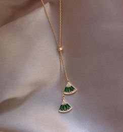 Chains Huge Bud 14k Real Gold Chain Necklace Zircon Leaf Pendant Clavicle For Women Girl Elegant Charm Choker Wedding Jewelry Gift2744967