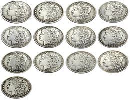 US 13pcs Morgan Dollars 18781893 quotCCquot Different Dates Mintmark craft Silver Plated Copy Coins metal dies manufacturing 4288410