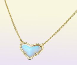 Pendant Necklaces Necklace Heart Drusy Stone Real 18K Gold Plated Dangles Glitter Jewelries Letter Gift With dust bag2074978