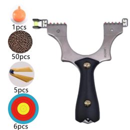 Arrow New 304 Stainless Steel + Resin Patch Slingshot Powerful Catapult with Rubber Band Mud Ball Target Paper Set Outdoor Hunting Bow