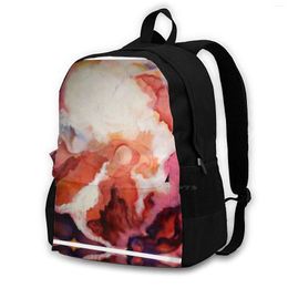Backpack - Original Mixed Media Painting School Bag Big Capacity Laptop 15 Inch Oil Acrylic Pour Clouds