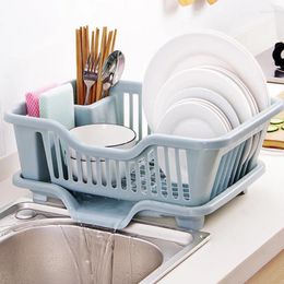 Hooks Kitchen Dish Storage Rack Tableware Drain Basket Dishes Sink Cutlery Box