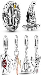 100% 925 sterling silver hedwig owl charm deathly hallows dangle beads fit original bracelet woman Jewellery pendant6301070