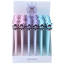 Pens 12Pcs/Batch Cartoon Cute Funny Bear Pens Kawaii School Ballpoint Rollerball Girl Stationery Office Supply Item Kawai Thing Stuff