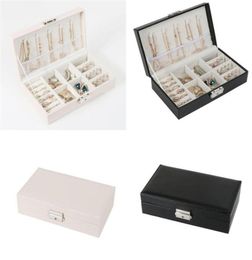 PU Leather Jewellery Box Organiser Storage Boxes Travel Case Earrings Rings Necklaces Storage Box8981760