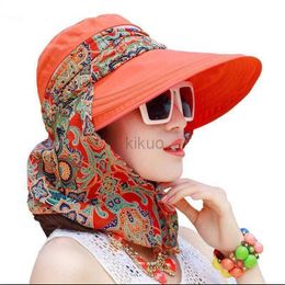 Visors Wide Brim Hats Bucket Hats New Ladies Hats Wide Brim Sun Hat Women UV Protection Summer Cap Design Beach Hats Visor Hat Ride A Bike Foldable Women Hats 240412