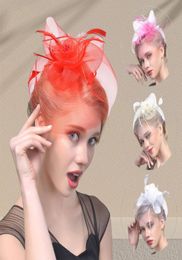 Lady Women Headpieces Fascinator Mesh Flower Hair Clip Feather Hat Wedding Party Bridal New 2021 Formal Wear Hats Prom Cocktail Ho4206915