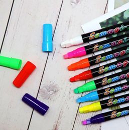 8 Colours Highlighter Set LED Electronic Fluorescent Display Board Special Pen Erasable Liquid Chalk Handwritten Advertising Pen
