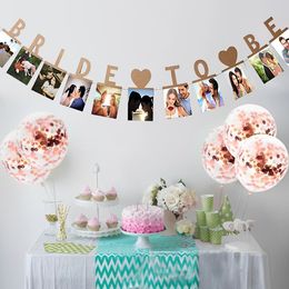 1set 3M Bride to Be Photo Banners Photo Bunting Paper Garland Wedding Decorations Bridal Shower Photo Wall Decor HenParty Supply