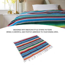 Tapestries Fringe Cotton Serape Bright Colours 6.6ft Long 4.9ft Wide Comfortable Durable Mexican Table Runner Soft For Decoration