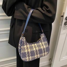 Shoulder Bags Sweet All-match Lattice Stripe Purse Wallets Small Handbag Korean Women Underarm Bag Messenger