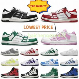 Designer Skel-Top Low Casual Shoes Skelet Bones Runner Top Low Skel Skeleton Women Men Sneakers Black White Genuine Leather Lace Up shoe m2