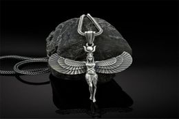 Isis Pendant Necklace 316L Stainless Steel Silver Women Egyptian Winged Goddess Jewellery Gifts7844786