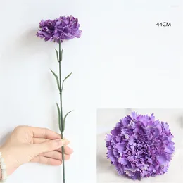 Decorative Flowers 1PC Carnation Artificial Flower Mother's Day Home Decoration Wedding Holiday Orange White Purple Pink Red Fake