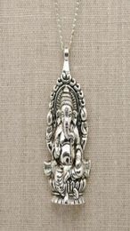 Vintage SilversLord Ganesh God of Fortune Pendant Hindu Elephant Charms CHAIN Choker Statement Necklace Pendant Woman Fashion Jewe9181264