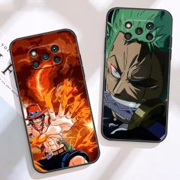 Japanese Anime One-P-Piece Case For Xiaomi Poco X5 X4 X3 M5 M4 M3 F5 F4 F3 GT Pro NFC 5G Black Shark 5 Mix 3 4 Case Funda Shell