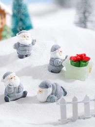 1PCS Miniature Christmas Miniature Ornaments Mini Resin Santa Claus Snowman Figurine Bonsai Ornament Micro Landscape Decorations