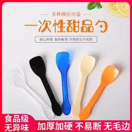 Disposable Flatware Spoon Plastic Packed Takeaway Fast Food Dessert Cake Clear Pudding Ice Cream