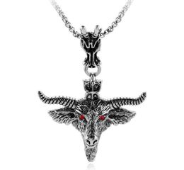 Pendant Necklaces BUDROVKY Pentagram Goat Head Necklace Amulet Sabbatic Occult Red Eye For Women Men Fashion Jewellery Collar Choker1360242