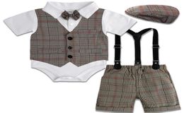 Clothing Sets Baby Boys Gentleman Outfit Infant British Vintage Toddler Plaid Wedding Birthday Party Gift Suits 4PCS4118431