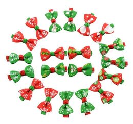 Pet Cats Grooming Accessories Clips pet dog cat Hair bow Hairpin Christmas ornaments ribbed bow hairpin228s1190034