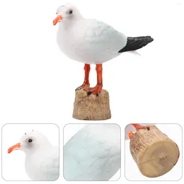 Decorative Figurines Red-billed Gull Model Garden Bird Sculpture Tabletop Decor Seagull Figurine Resin Ornaments Nautical Statue Birds