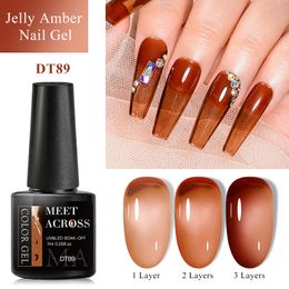 7ML Jelly Amber Nail Gel Polish Translucent Amber Semi Permanent Varnish Soak Off UV LED Nail Art Manicure Gel Polish
