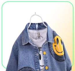 Designer baby boy clothes lapel y denim jackets shirts pants 3pcs children clothing set kids bebes tracksuit jogging suit249U3906869