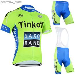 Cycling Jersey Sets 2022 New Tinkoff Summer Cycling Jersey Set Breathab Team Racing Sport Bicyc Jersey Mens Cycling Clothing Short Bike Jersey L48