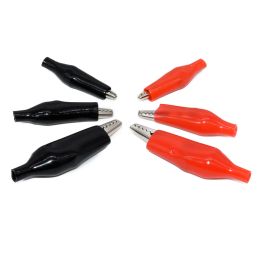 10pcs/lot 28mm/35mm/45mm Metal Alligator Clip G98 Crocodile Electrical Clamp for Testing Probe Metre Black/Red with Plastic Boot