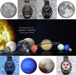 With Box Bioceramic Planet Moon Quarz Moon Watch Mission To Mercury 42mm Full Function Chronograph Luxury Mens couple joint name Wristwatches 20228304883