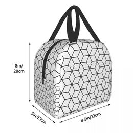 Luxury Geometry Abstract Geometric Pattern Insulated Lunch Bags for Outdoor Picnic Leakproof Cooler Thermal Lunch Box Women Kids