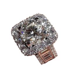 Choucong Unique Brand Wedding Rings Luxury Jewelry 925 Sterling Silver Fill Round Cut White Topaz CZ Diamond Gemstones Eternity Wo2927717