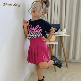 Fashion Baby Girl Pleated Skirt Infant Toddler Child Solid Color Skirt High Waist Baby Clothes Party Dance 1-10Y 240329