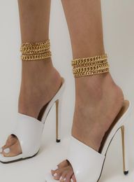 Designer Jewelry Iced Out Chains Men Women Anklets Hip Hop Bling Diamond Ankle Bracelets Gold Silver Cuban Link Fashion Accessorie4985871